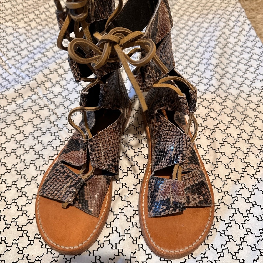 Snakeskin Caesar Gladiator Sandals - image 1